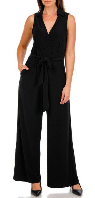 Thumbnail 2: Nina Leonard Women's Sleeveless Wrap Jumpsuit 