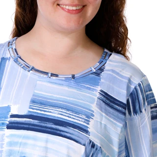 Thumbnail 3: Alfred Dunner Plus Short Sleeve Patchwork Top 