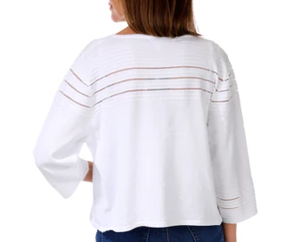 Thumbnail 2: Nina Leonard Women's 3/4 Sleeve Hook Neck Ribbed Bolero 