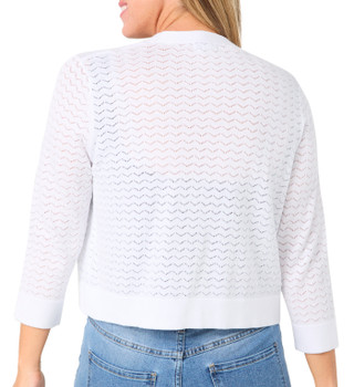 Thumbnail 2: Nina Leonard Women's 3/4 Sleeve Solid Chevron Bolero 