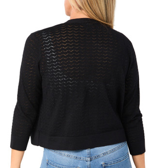Thumbnail 2: Nina Leonard Women's 3/4 Sleeve Solid Chevron Bolero 