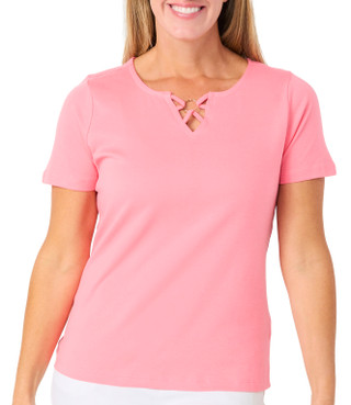 Thumbnail 1: Coral Bay Petite Keyhole Ring Neck Top  