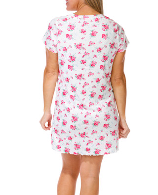 Thumbnail 3: Jessica Simpson Women's Floral Print Henley Sleepshirt 