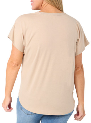 Thumbnail 2: Chenault Women's Short Sleeve Tie Front Dolman Top 