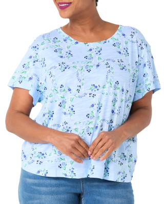 Thumbnail 1: Blue Sol Blue Sol Plus Framed Floral Crop Top 