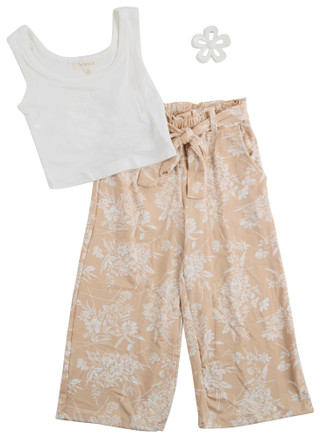 Thumbnail 1: Btween Little Girls 3 Pc Wide Leg Pants Set 