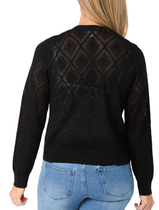 Thumbnail 2: Kathy Ireland Women's Long Sleeve Solid Pointelle Shrug 