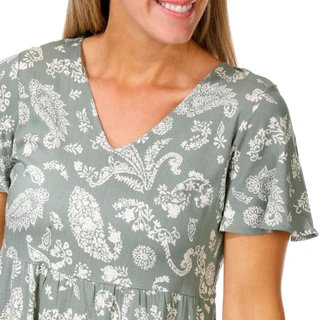 Thumbnail 4: Lucky Brand Women's Short Sleeve Print Ruffled Dress 