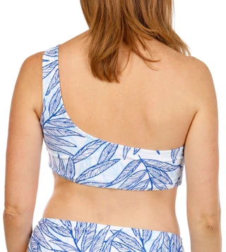 Thumbnail 2: Southern Tide Women's Blue Palms One Shoulder Bikini Top 