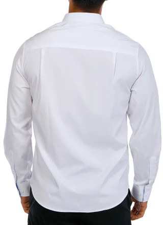 Thumbnail 2: Nick Graham Men's Long Sleeve Solid Traveler Dress Shirt 