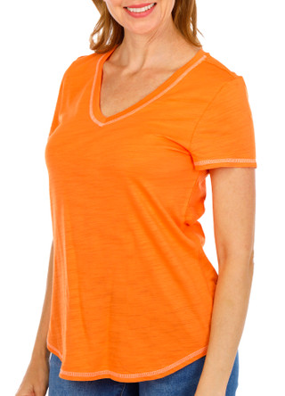 Thumbnail 1: Blue Sol Women's V-Neck Luxey Solid Top 