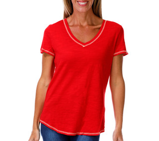 Thumbnail 1: Blue Sol Women's V-Neck Luxey Solid Top 