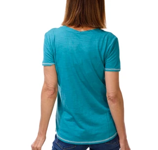 Thumbnail 2: Blue Sol Women's V-Neck Luxey Solid Top 