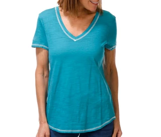Thumbnail 1: Blue Sol Women's V-Neck Luxey Solid Top 