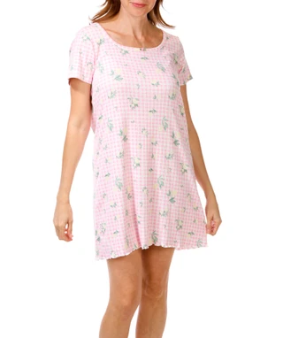 Thumbnail 2: Jessica Simpson Women's Print Lettuce Trim Sleepshirt 