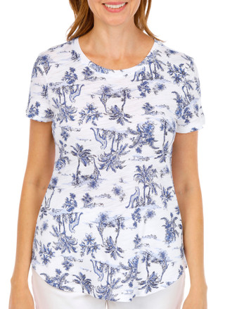 Thumbnail 1: Blue Sol Blue Sol Womens Scoop Print Top 