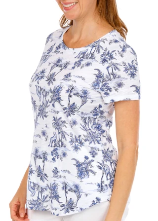 Thumbnail 4: Blue Sol Blue Sol Womens Scoop Print Top 