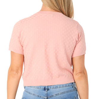 Thumbnail 2: Nina Leonard Women's Short Sleeve Solid Box Knit Bolero 