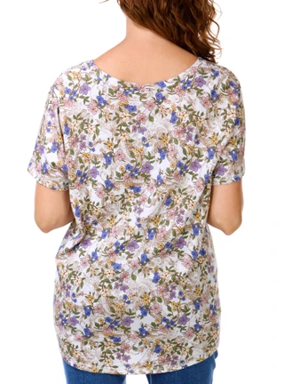 Thumbnail 3: Blue Sol Blue Sol Plus V Neck Print Top 