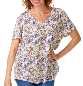 Thumbnail 1: Blue Sol Blue Sol Plus V Neck Print Top 