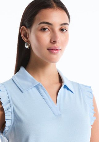 Thumbnail 2: Rafaella Womens Sleeveless Ruffle Polo Shirt 