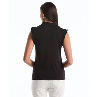 Thumbnail 2: Rafaella Womens Sleeveless Ruffle Polo Shirt 