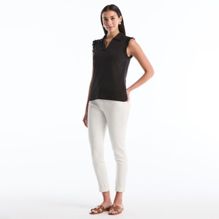 Thumbnail 3: Rafaella Womens Sleeveless Ruffle Polo Shirt 