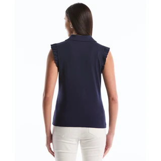 Thumbnail 2: Rafaella Womens Sleeveless Ruffle Polo Shirt 