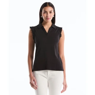 Thumbnail 1: Rafaella Womens Sleeveless Ruffle Polo Shirt 
