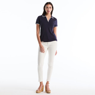 Thumbnail 6: Rafaella Womens Contrast Trim Johnny Collar Polo Top 