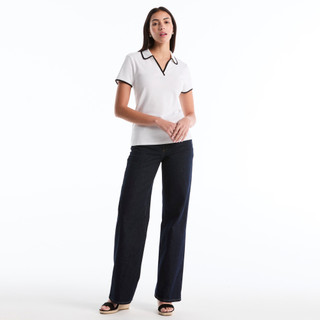 Thumbnail 9: Rafaella Womens Contrast Trim Johnny Collar Polo Top 