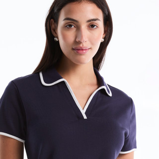 Thumbnail 8: Rafaella Womens Contrast Trim Johnny Collar Polo Top 