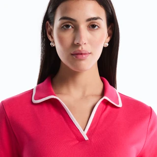 Thumbnail 7: Rafaella Womens Contrast Trim Johnny Collar Polo Top 