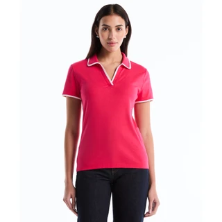 Thumbnail 1: Rafaella Womens Contrast Trim Johnny Collar Polo Top 