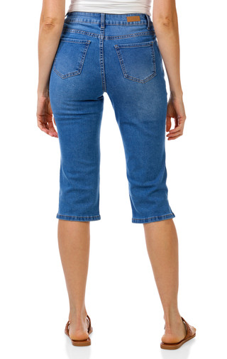 Thumbnail 2: Bleu Women's Petite Denim Capris  