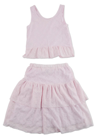 Thumbnail 2: No Comment Girls 2 Pc Lace Skirt Set  