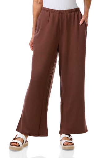Thumbnail 1: Pink Rose Women's Solid Modal Wide Leg Pants 