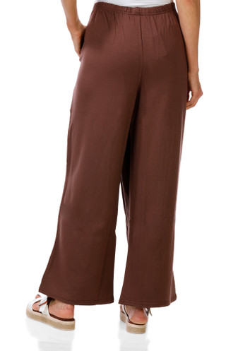 Thumbnail 3: Pink Rose Women's Solid Modal Wide Leg Pants 