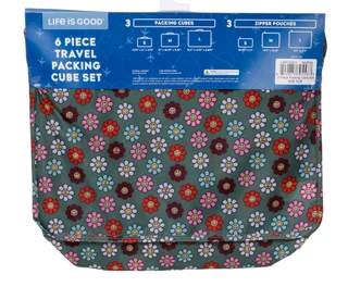 Thumbnail 5: Life is Good 6 Pc Travel Packing Cube Set 