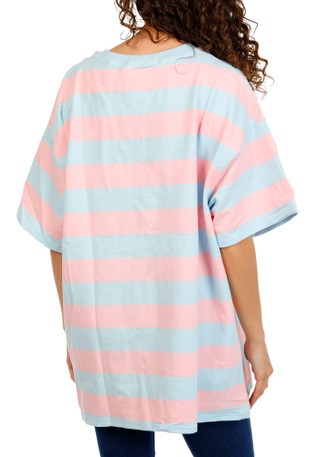 Thumbnail 2: Peach Love Women's Oversized Striped Tee 