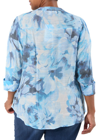Thumbnail 2: Kate Park Women's Plus Floral Print Top  