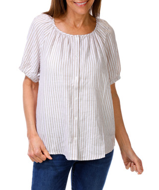 Thumbnail 2: Jessica Simpson Women's Short Sleeve Linen Raglan Peasant Top 