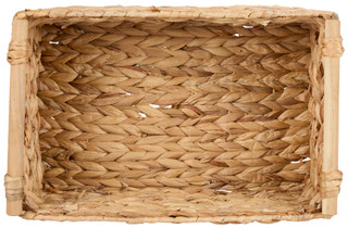 Thumbnail 5: Straw Studios Wendy Arrow Weave Wooden Handle Natural Shelf Basket 