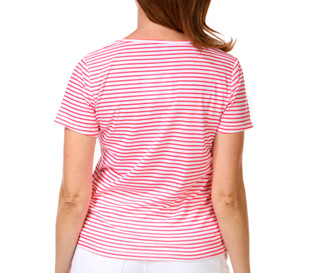 Thumbnail 4: Onque Petite Short Sleeve Stripe Floral Top 