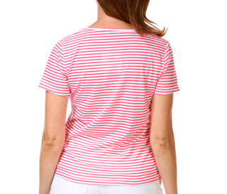 Thumbnail 3: Onque Petite Short Sleeve Stripe Floral Top 