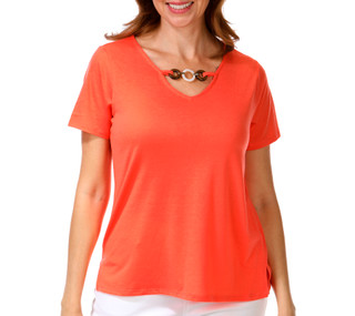 Thumbnail 1: Stella Parker Women's Short Sleeve Top 