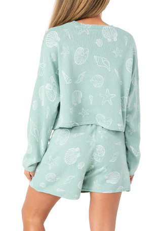 Thumbnail 4: MOON & MADISON Juniors Shell Print Knit Shorts 