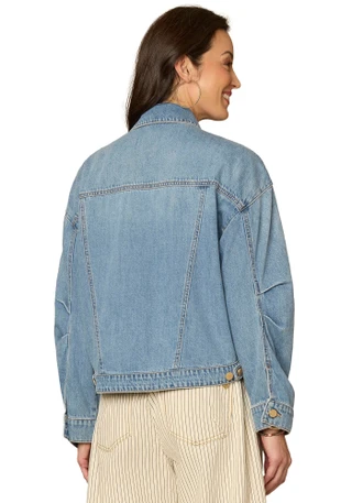 Thumbnail 7: Democracy Womens Drapey Denim Jacket 