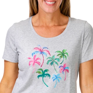 Thumbnail 3: Coral Bay Women's Scoop Neck Colorful Palms Top 
