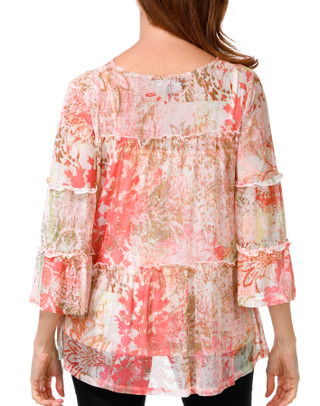 Thumbnail 2: Cocomo Women's 3/4 Sleeve Mesh Tiered Top 
